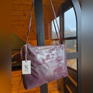 HOBO Plum Leather Hobo Shoulder Bag